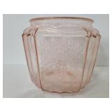 Pink glass jar