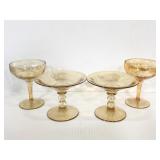 Orange tinted stemmed glass ware