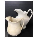 Wellsville and other large ceramic decor pitchers