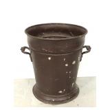 Brown painted metal planter pal