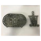 Pair of decorative metal trivets