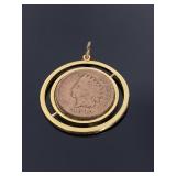 United States of America 1895 coin pendant
