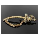 Vintage jeweled sword brooch