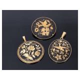Domasquinado Toledo gold toned pendants/ brooch