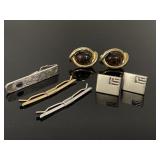 Vintage cuff links & tie pins collection