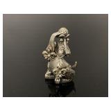 Pewter hound dog earring stand w/ earrings