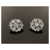 Vintage blue crystal snowflake earrings