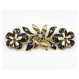 Joan Rivers gold toned flower pin