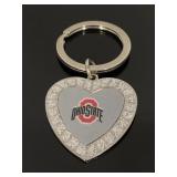 Ohio State sparkling heart keychain
