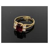 Vintage adjustable 5-stone cocktail ring