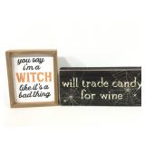Two new funny adult Halloween block signs #2