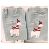 Two Primitives by Kathy Be Merry llama dish towels