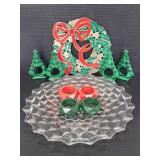 Platter, wreath centerpiece, & napkin rings