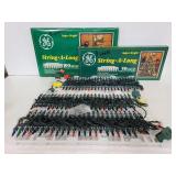 Two boxes of mini GE string Christmas lights