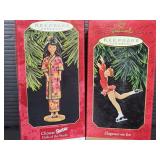Chinese Barbie & ice skater Hallmark ornaments