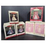 Six Hallmark barbie Christmas ornaments