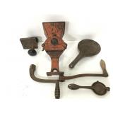 Vintage meat grinder, door lock & more