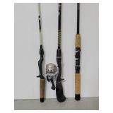 3 fishing pole combo lot