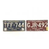 Pair of vintage Michigan license plates