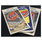 Lot of 3 vintage Gulf USA tourguide maps