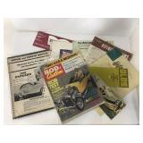 Lot of vintage car fan ephemera