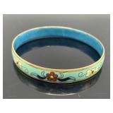 Vintage enameled metal bangle bracelet