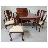 Queen Anne style dining table with 6 chairs