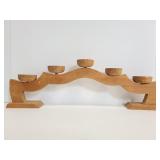 Wood five candle stick candelabra