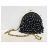 Vintage La Regale black rain beaded evening bag