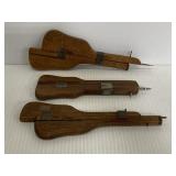 Set of 3 vintage wooden sewing shuttles