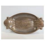 Vintage embossed metal tray