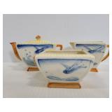 Handpainted made in Japan tea trio