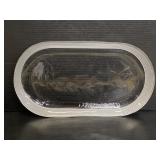Art Deco style heavy art glass tray