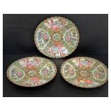Set of 3 handpainted antique china plates