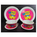 Vintage metal childs tea for 2 set
