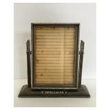 Art Deco tilting wood photo frame stand