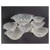 Vintage glass basket weave pattern bowls