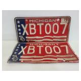 Pair of matching 1976 Michigan license plates
