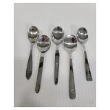 Five vintage airline spoons
