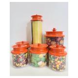 Six piece vintage Tupperware canister set