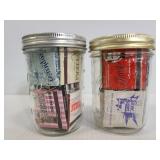Two jars or 20 plus vintage matches