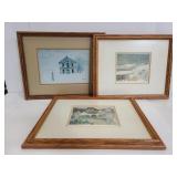 Three framed and signed home prints