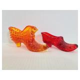 Vintage red glass shoes