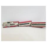 Vintage metal Union Pacific train car trio
