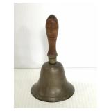 Antique brass bell with wood handle