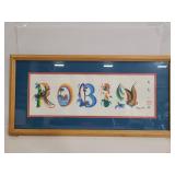 Framed 1997 "Robin" name art painting