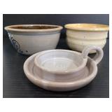 Three signed pottery pieces