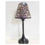 Mosaic shade tea lite lamp