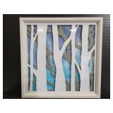 Framed layered tree branch art