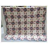 Vintage quilt with circle pattern